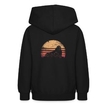 Morse rétro - Sweat à capuche Ado - noir - Dos - AI Model Teenager Male light (155cm)