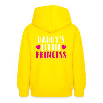 Papa petite princesse coeur fille cadeau - Sweat à capuche Ado - jaune - Dos - AI Model Teenager Male dark (155cm)