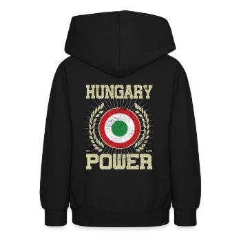 Hongrie Cool, Design - Sweat à capuche Ado - noir - Dos - AI Model Teenager Male light (155cm)