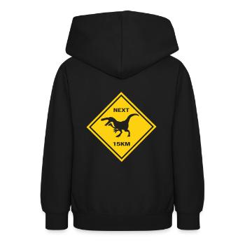 Achtung Herrasaurus kreuzt die Straße Design - Teenager Hoodie - Schwarz - Hinten - AI Model Teenager Male light (155cm)