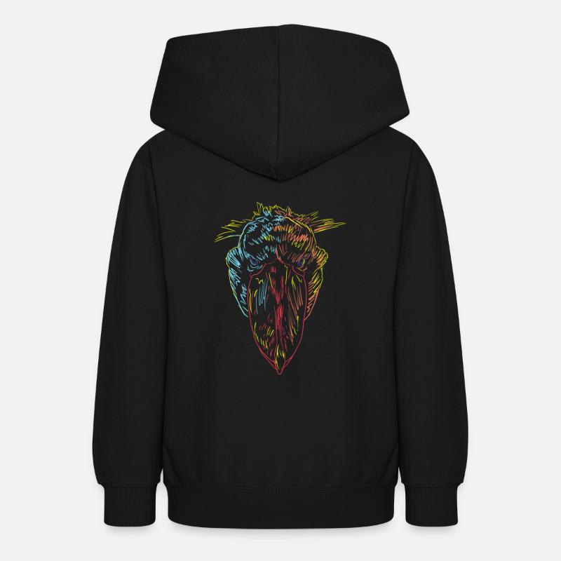 Bec-de-chaussure d’oiseau coloré - Sweat à capuche Ado - noir