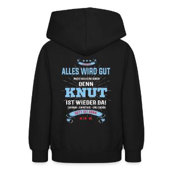 Alles wird gut denn Knut Ist da T-Shirt - Teenager Hoodie - Schwarz - Hinten - AI Model Teenager Male light (155cm)