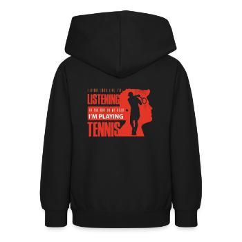 tennis, tennis tennis shoes, tennis tennis ball - Teenager Hoodie - Schwarz - Hinten - AI Model Teenager Male light (155cm)