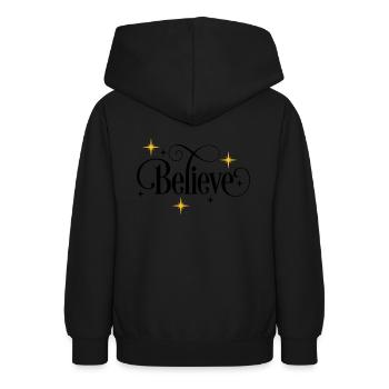 Glauben - Teenager Hoodie - Schwarz - Hinten - AI Model Teenager Male light (155cm)