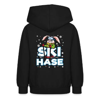 SKI HASE Skihase Schneehase Schnee Häschen - Teenager Hoodie - Schwarz - Hinten - AI Model Teenager Male light (155cm)