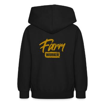 farmer - Teen Hoodie - black - Back - AI Model Teenager Male light (155cm)