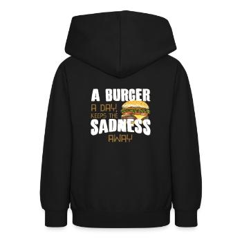 Burger - Teenager Hoodie - Schwarz - Hinten - AI Model Teenager Male light (155cm)