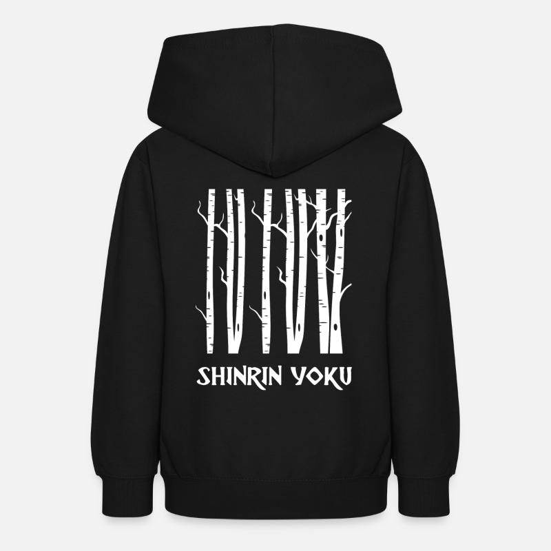baignade en forêt shinrin yoku bouleau sève forêt méditation - Sweat à capuche Ado - noir