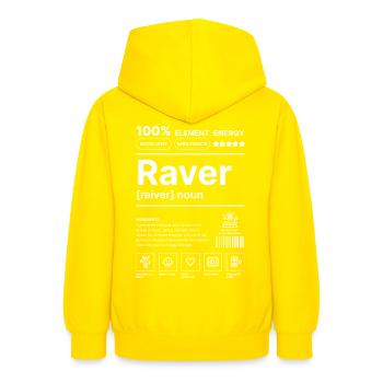 Raver Lifestyle White - Sweat à capuche Ado - jaune - Dos - AI Model Teenager Male dark (155cm)