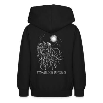 CTHULHU STEIGT - Teenager Hoodie - Schwarz - Hinten - AI Model Teenager Male light (155cm)