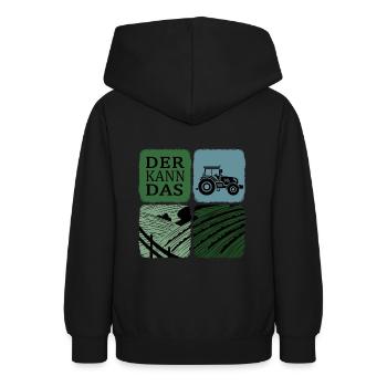 Traktorfahrer Traktor kann das Erntezeit - Teenager Hoodie - Schwarz - Hinten - AI Model Teenager Male light (155cm)