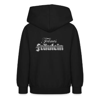 Feines Fräulein - Teenager Hoodie - Schwarz - Hinten - AI Model Teenager Male light (155cm)
