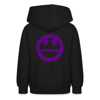 smilie neutral purple - Teen Hoodie - black - Back - AI Model Teenager Male light (155cm)