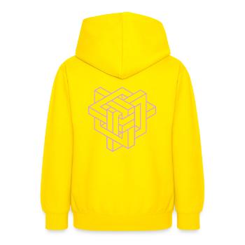 Magic Square - Teen Hoodie - yellow - Back - AI Model Teenager Male dark (155cm)