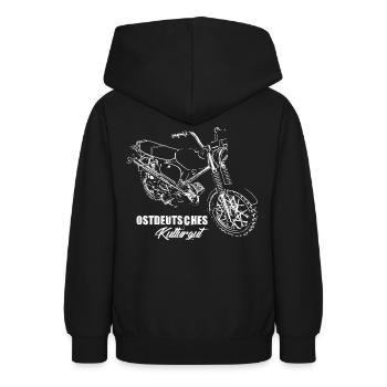 Simson S51 - Ostdeutsches Kulturgut ! - Teenager Hoodie - Schwarz - Hinten - AI Model Teenager Male light (155cm)