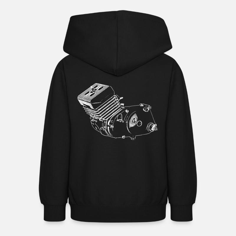 Moteur Simson S51 M54 - M541 - DDR - Sweat à capuche Ado - noir