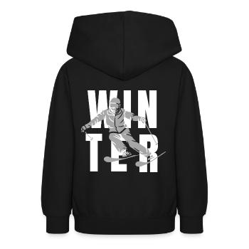 Winter Skifahrer - Teenager Hoodie - Schwarz - Hinten - AI Model Teenager Male light (155cm)