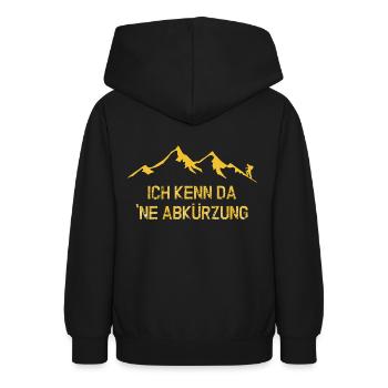 Abkürzung - Wandern - Outdoor - vintage - Teenager Hoodie - Schwarz - Hinten - AI Model Teenager Male light (155cm)