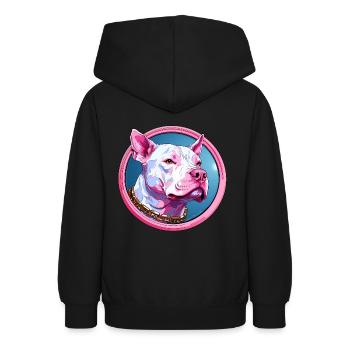 Pitbull Rose - Teen Hoodie - black - Back - AI Model Teenager Male light (155cm)