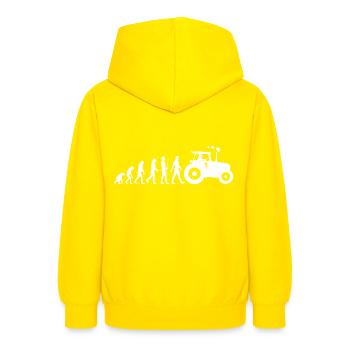 Tracteur - Evolution - Trekker - Agriculteur - Sweat à capuche Ado - jaune - Dos - AI Model Teenager Male dark (155cm)