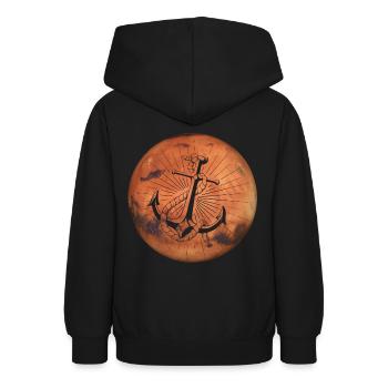 Crazy Mars - Ancre - Sweat à capuche Ado - noir - Dos - AI Model Teenager Male light (155cm)