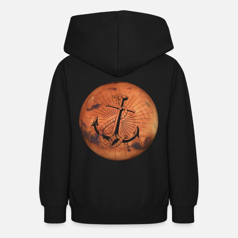 Crazy Mars - Ancre - Sweat à capuche Ado - noir