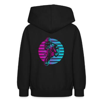 Motocross - Teenager Hoodie - Schwarz - Hinten - AI Model Teenager Male light (155cm)