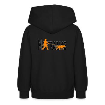 Mantrailing Orange/Schwarz - Teenager Hoodie - Schwarz - Hinten - AI Model Teenager Male light (155cm)