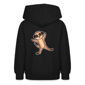 Erdmännchen Sticker - Teenager Hoodie - Schwarz - Hinten - AI Model Teenager Male light (155cm)