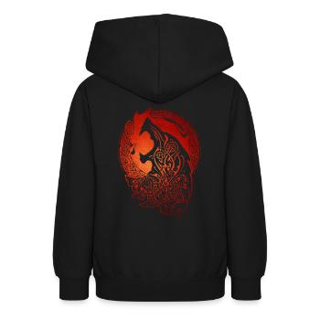 Fenrir Wolf - Celtic - Fenris - Teenager Hoodie - Schwarz - Hinten - AI Model Teenager Male light (155cm)