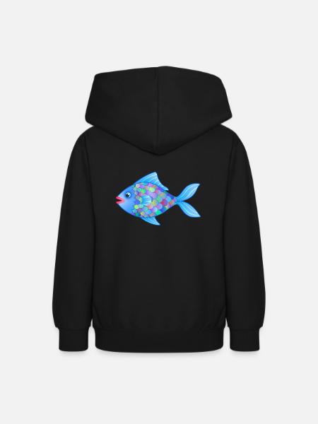Fatty der Fisch - Teenager Hoodie - Schwarz
