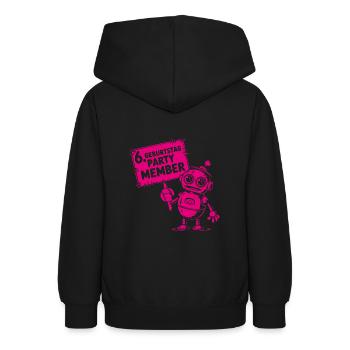 Ich bin sechs Jahre 6. Geburtstag Roboter - Teenager Hoodie - Schwarz - Hinten - AI Model Teenager Male light (155cm)