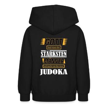 Judoka, einer der stärksten Männer der Welt - Teenager Hoodie - Schwarz - Hinten - AI Model Teenager Male light (155cm)