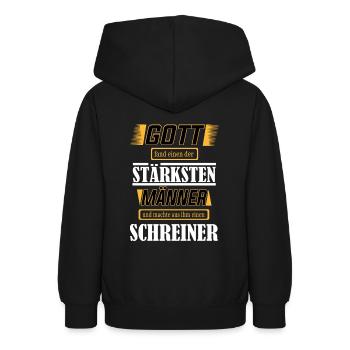 Schreiner, einer der stärksten Männer der Welt - Teenager Hoodie - Schwarz - Hinten - AI Model Teenager Male light (155cm)