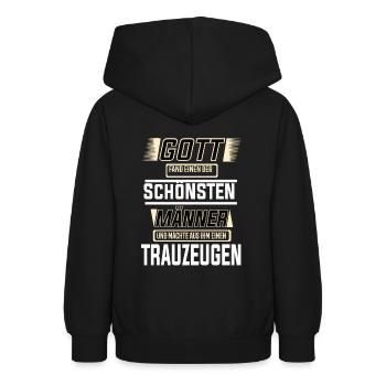 Trauzeugen einer der schönsten Männer der Welt - Teenager Hoodie - Schwarz - Hinten - AI Model Teenager Male light (155cm)