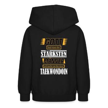 Taekwondoin, einer der stärksten Männer der Welt - Teenager Hoodie - Schwarz - Hinten - AI Model Teenager Male light (155cm)