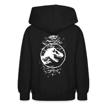 Logo Jurassic World en blanc avec T-Rex sous l’eau - Sweat à capuche Ado - noir - Dos - AI Model Teenager Male light (155cm)
