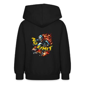 No Limit Skull Skeleton sur skateboard - Sweat à capuche Ado - noir - Dos - AI Model Teenager Male light (155cm)