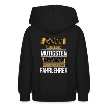 Fahrlehrer, einer der mutigsten Männer der Welt - Teenager Hoodie - Schwarz - Hinten - AI Model Teenager Male light (155cm)