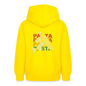 Pâtes - Sweat à capuche Ado - jaune - Dos - AI Model Teenager Male dark (155cm)
