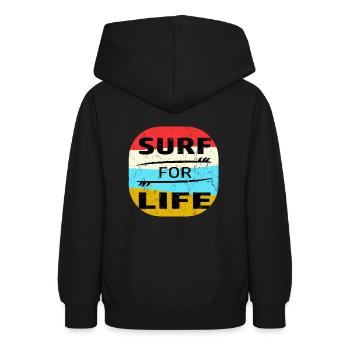 Surfer Surfen Surf Meer See Wellen Urlaub Geschenk - Teenager Hoodie - Schwarz - Hinten - AI Model Teenager Male light (155cm)