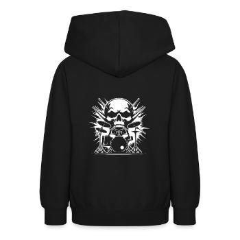 Schlagzeug Schlagzeuger Destroying Silence - Teenager Hoodie - Schwarz - Hinten - AI Model Teenager Male light (155cm)