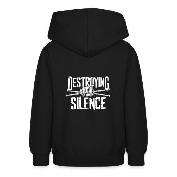 Drumsticks in Knochenhänden Schlagzeugermotiv - Teenager Hoodie - Schwarz - Hinten - AI Model Teenager Male light (155cm)