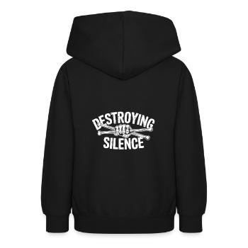 Drumsticks in Knochenhänden Schlagzeugermotiv - Teenager Hoodie - Schwarz - Hinten - AI Model Teenager Male light (155cm)