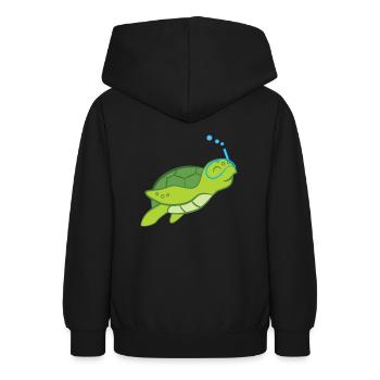 Skildpadde - Turtle Lover - Skildpadder - Teeneager hoodie - sort - Bagpå - AI Model Teenager Male light (155cm)