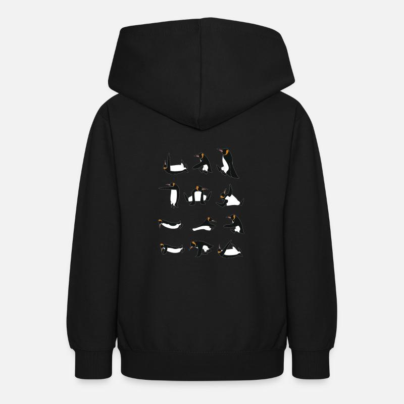 Penguins doing Yoga - Sweat à capuche Ado - noir