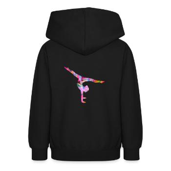 Turnen Handstand bunt - Teenager Hoodie - Schwarz - Hinten - AI Model Teenager Male light (155cm)