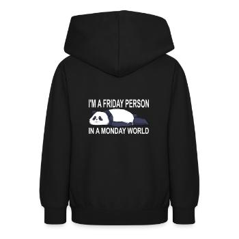 Panda - Teenager Hoodie - Schwarz - Hinten - AI Model Teenager Male light (155cm)