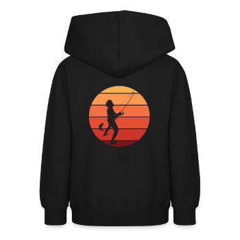 Fischen - Teenager Hoodie - Schwarz - Hinten - AI Model Teenager Male light (155cm)