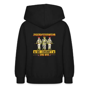 Les jeunes pompiers, nous sommes l'avenir - Sweat à capuche Ado - noir - Dos - AI Model Teenager Male light (155cm)
